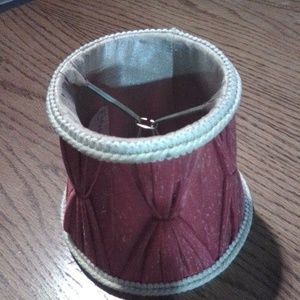 Decorative Small Burgundy Fabric Lamp Shade with Trim